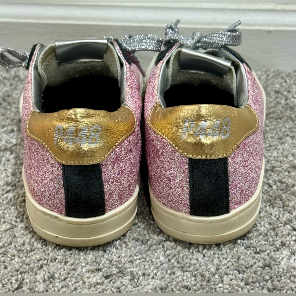 P448 John Sneakers-Pink Glitter-Size 8.5 (39) - Picture 4 of 7